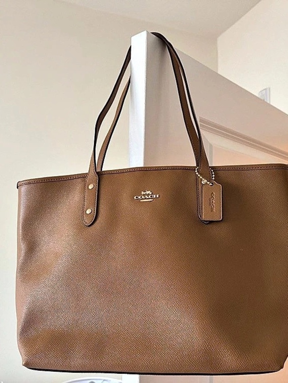 COACH City Zip Tote Brown Leather Tote